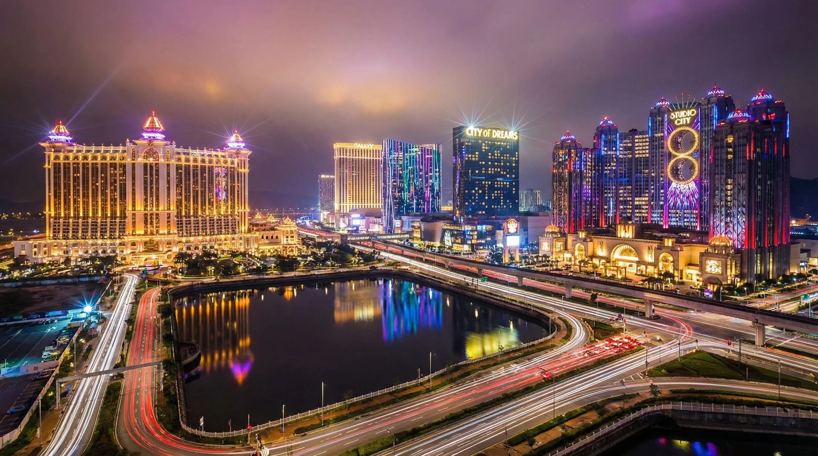 澳门路氹城夜景天际线