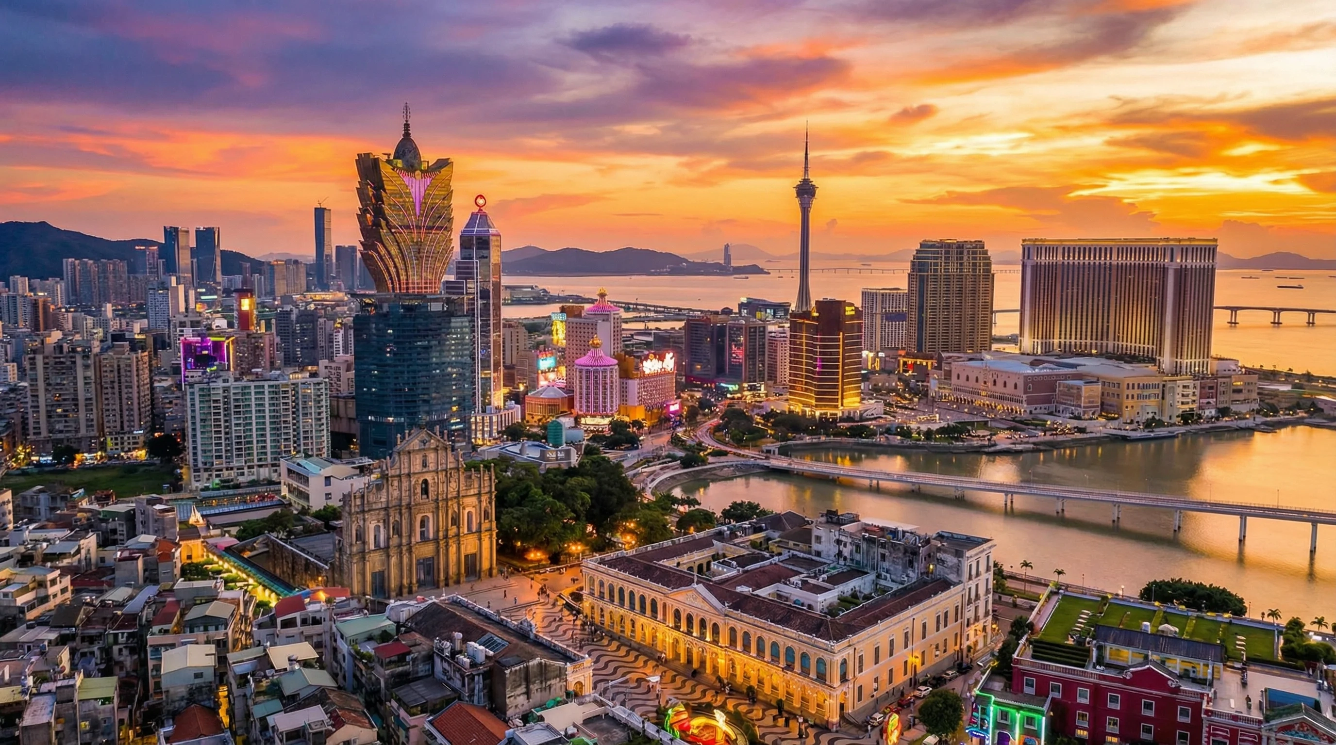 澳门城市全景鸟瞰图旅游攻略