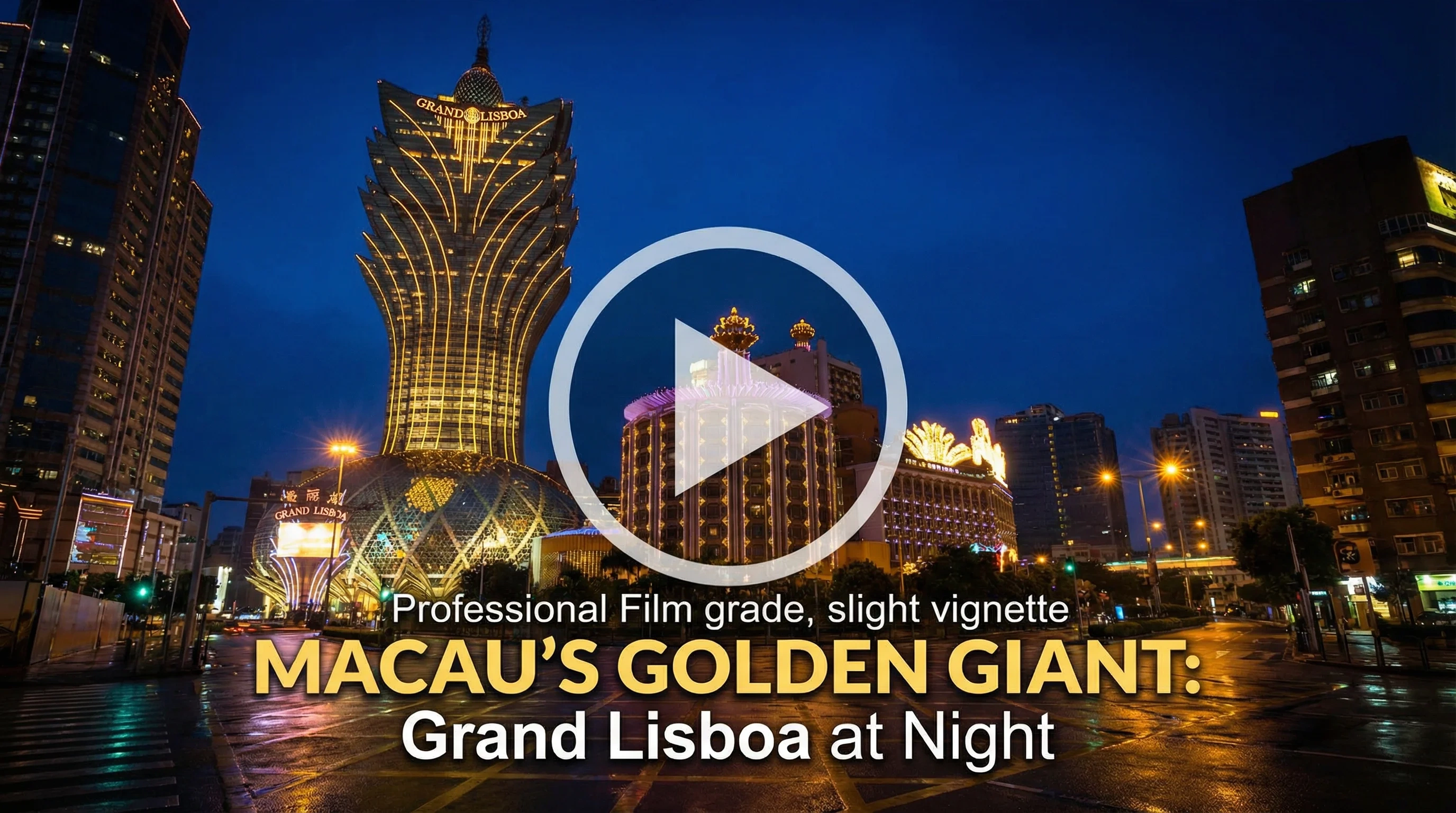 澳门新葡京娱乐场夜景视频预览